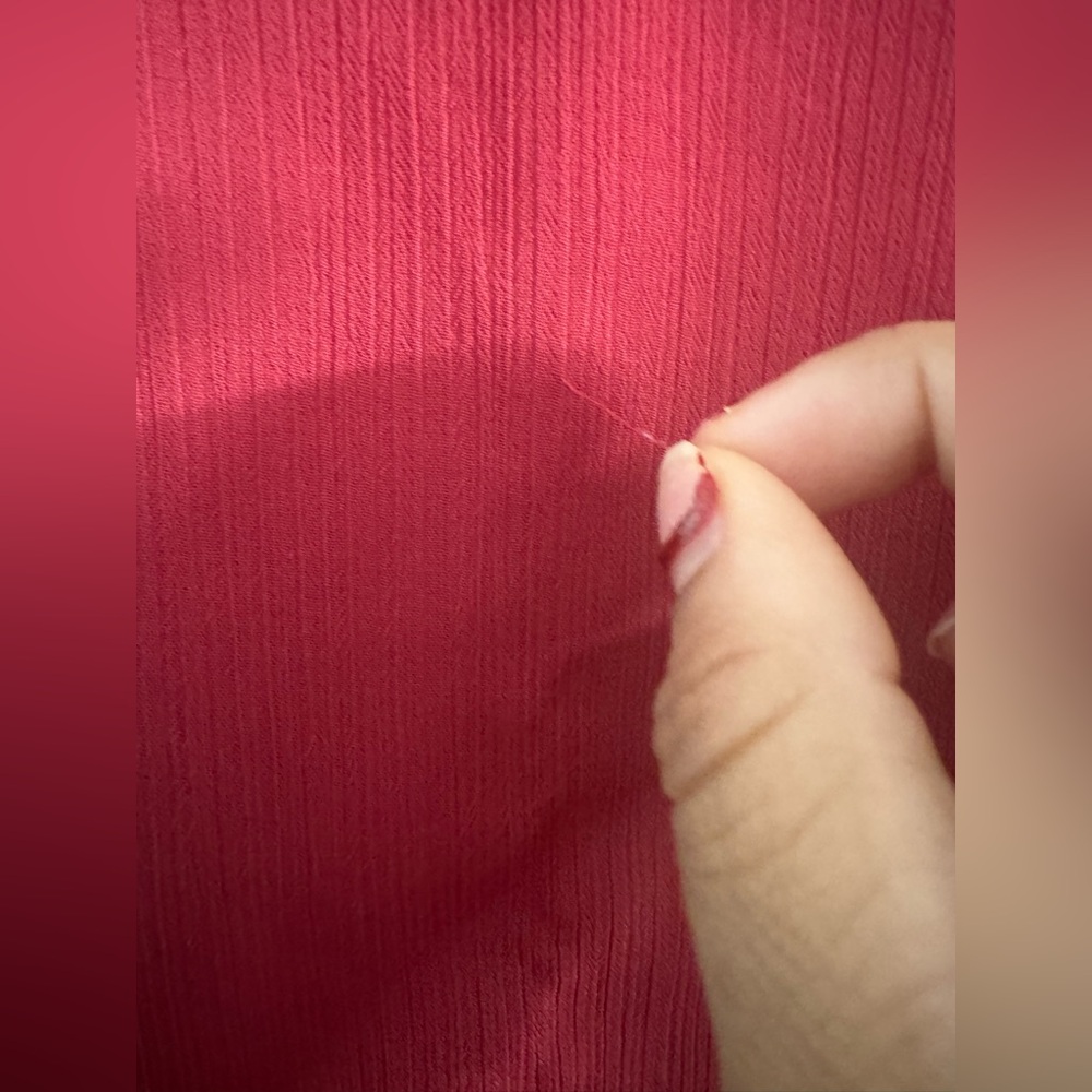 Express Deep Red Ruffled Sleeve Blouse - Picture 6 of 9